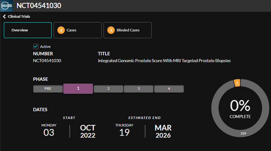 Clinical trials progress wheel