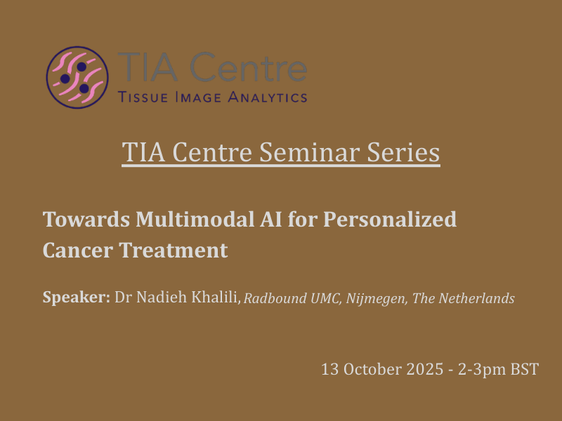 Tia centre seminar series towards multimodal ai for personalized cancer treatment