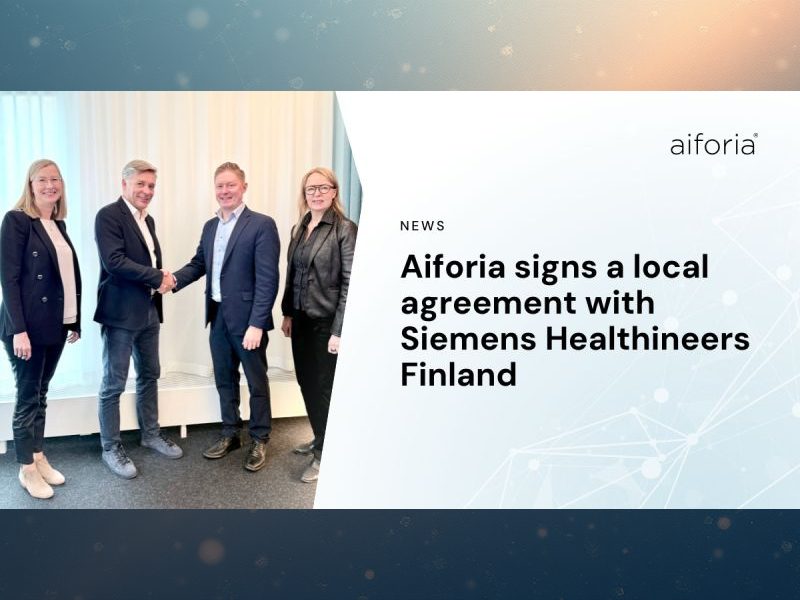 Aiforia signs a local agreement with siemens healthineers finland