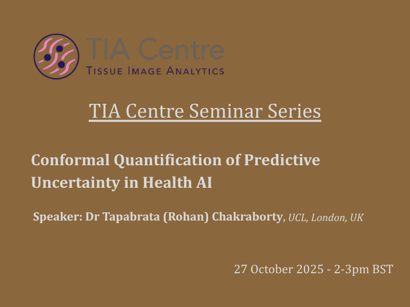 Tia centre seminar series conformal quantification of predictive uncertainty in health ai