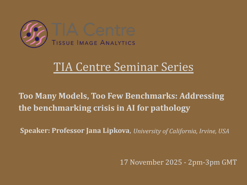 Tia centre seminar series – too many models, too few benchmarks addressing the benchmarking crisis in ai for pathology