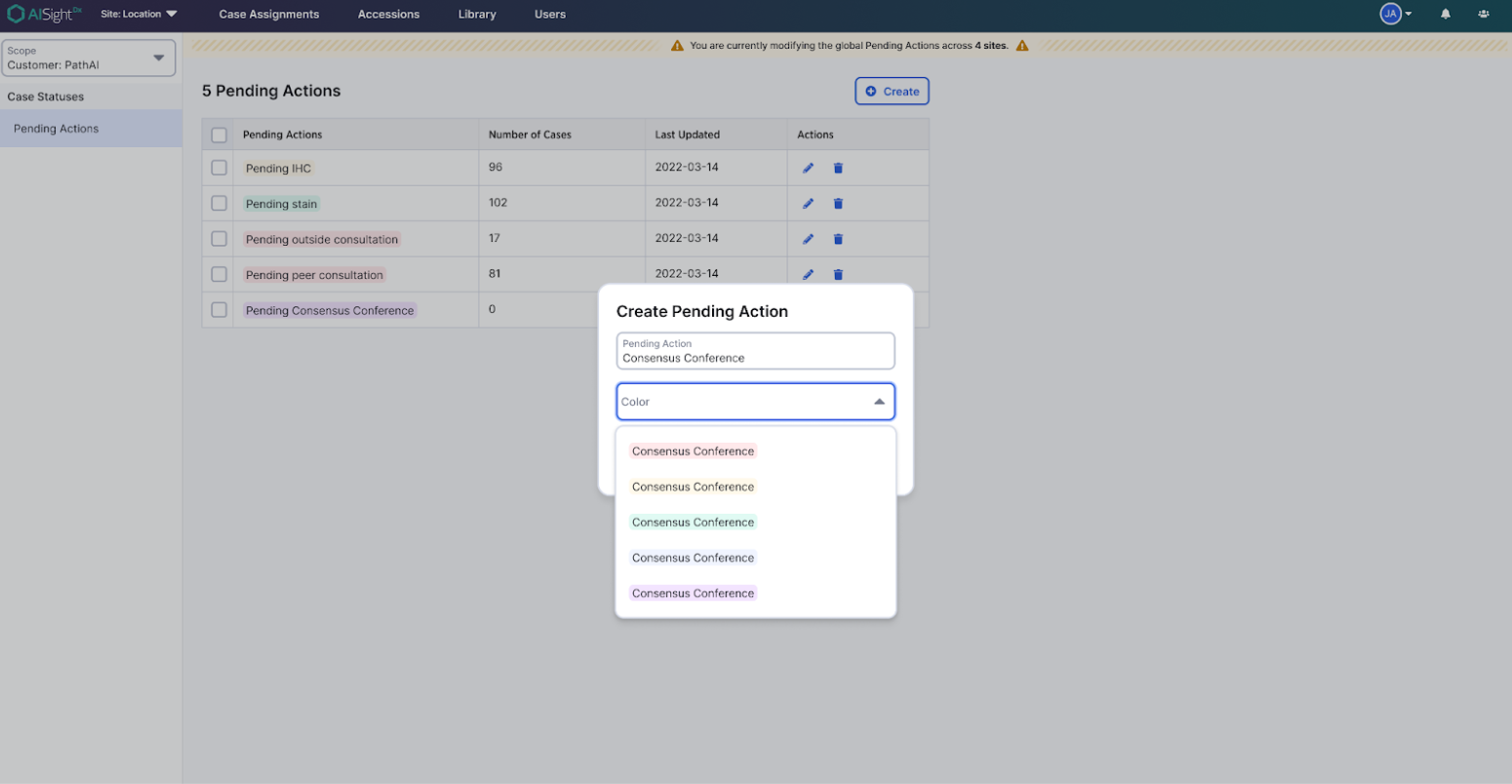 PathAI dashboard