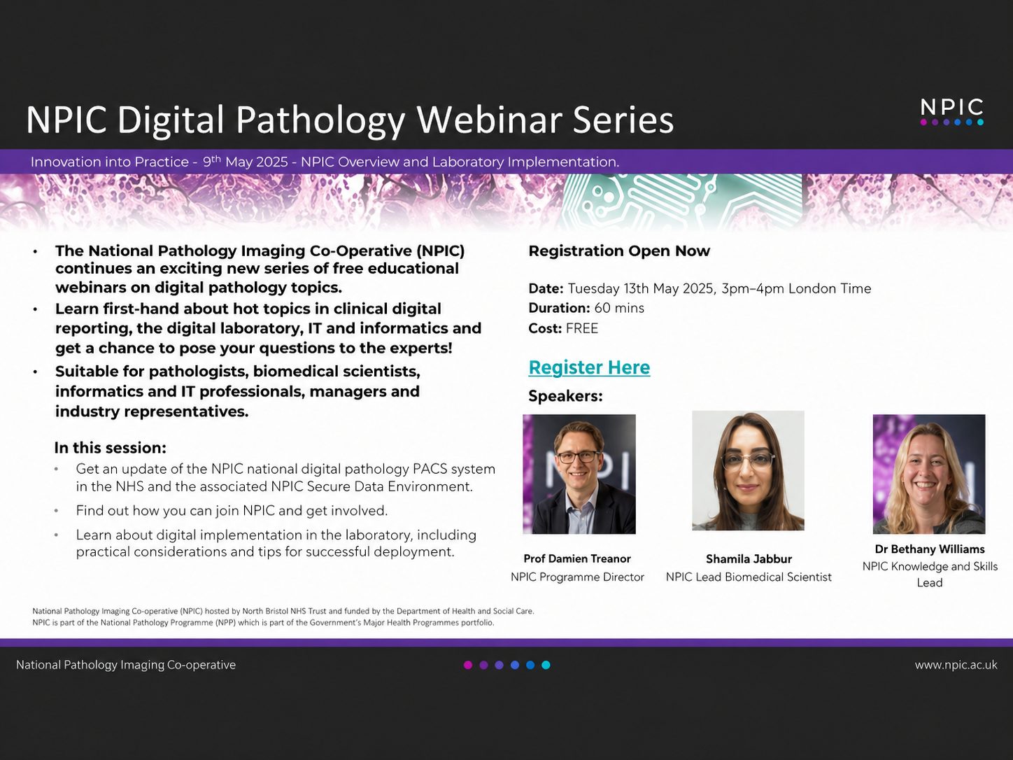 NPIC Digital Pathology Webinar Series – Innovation into Practice – NPIC Overview and Laboratory Implementation.​