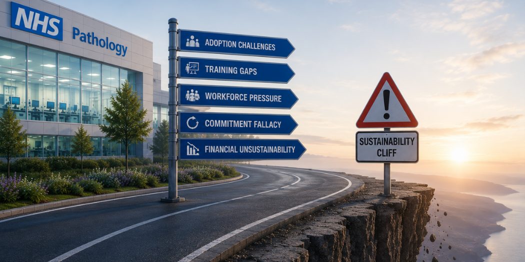 Why did NHS digital pathology adoption stall? This analysis examines negative social proof, funding pressures and the training gap holding back change (2:1)